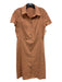 Theory Size 10 Light Orange Linen & Viscose Short Sleeve Buttons Collar Dress Light Orange / 10