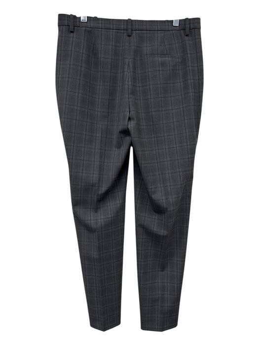 Theory Size 10 Black & Gray Wool & Cupro Zip Fly Plaid Mid Rise Pants Black & Gray / 10