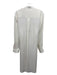Theory Size M Cream Silk Long Sleeve Button Up Collar Maxi Dress Cream / M