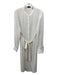 Theory Size M Cream Silk Long Sleeve Button Up Collar Maxi Dress Cream / M