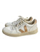 Veja Shoe Size 8 White & Rose Gold Leather Almond Toe lace up Low Top Sneakers White & Rose Gold / 8