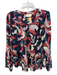 Maeve Size M Navy Multi Viscose Abstract Round Neck Long Sleeve Top Navy Multi / M