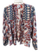 Evereve Size XS/S White multi Cotton Abstract Long Sleeve Open Front Top White multi / XS/S
