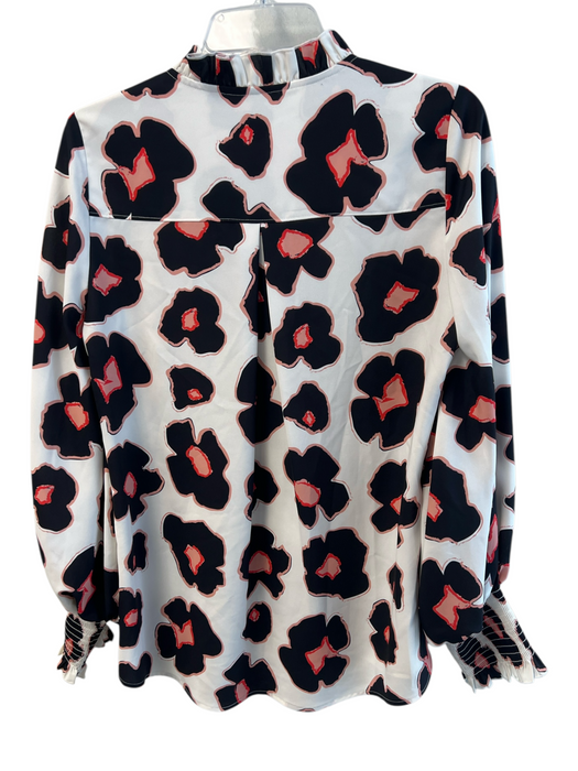 Crosby Size S White multi No Fabric Tag V Neck Abstract Long Sleeve Top White multi / S