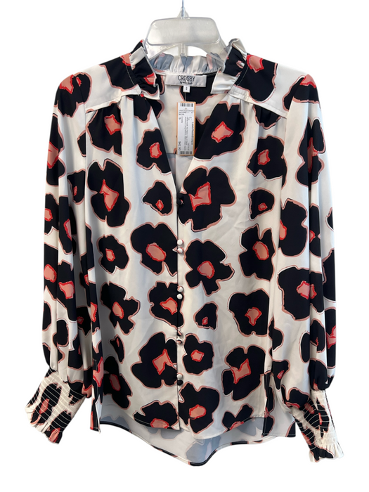 Crosby Size S White multi No Fabric Tag V Neck Abstract Long Sleeve Top White multi / S