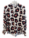 Crosby Size S White multi No Fabric Tag V Neck Abstract Long Sleeve Top White multi / S