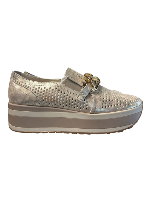 Dolce Vita Shoe Size 8.5 Beige Manmade Material Platform Gold Chain Shoes Beige / 8.5