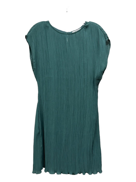 Madewell Size 6 Green Polyester Cap Sleeve Pleated Back Keyhole Dress Green / 6