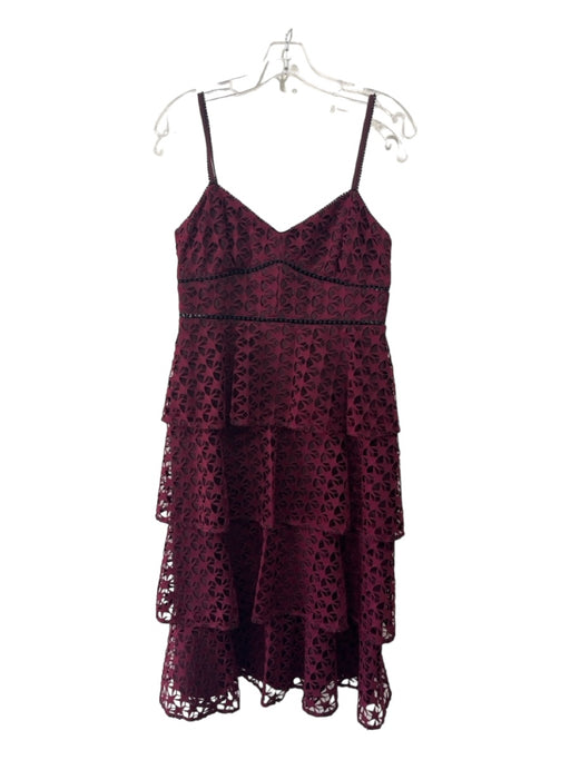 Club Monaco Size 8 Maroon Red Polyester Overlay stars Spaghetti Strap Dress Maroon Red / 8