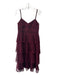 Club Monaco Size 8 Maroon Red Polyester Overlay stars Spaghetti Strap Dress Maroon Red / 8