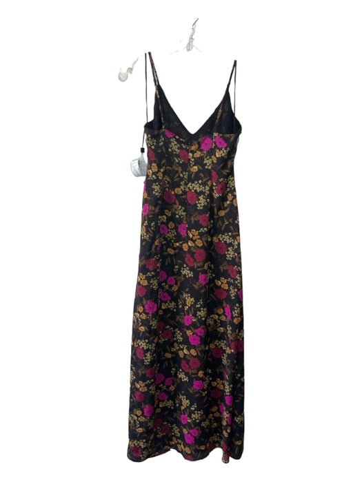 ASTR The Label Size S Black & Multi Polyester Floral Surplice Tulip Front Dress Black & Multi / S