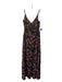 ASTR The Label Size S Black & Multi Polyester Floral Surplice Tulip Front Dress Black & Multi / S