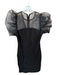 endless rose Size XS Black Rayon Blend Short Balloon Sleeve Sheer Sleeve Dress Black / XS