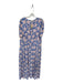 Boden Size 14 Blue & Peach Eco vero Short Sleeve Flowers Twist Maxi Dress Blue & Peach / 14