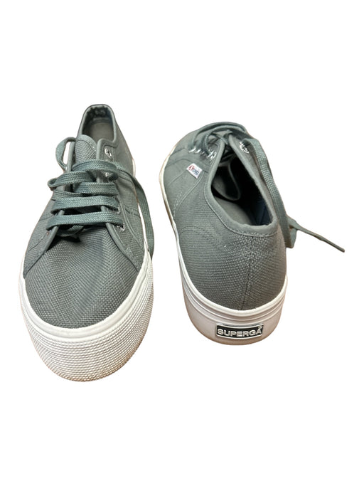 Superga Shoe Size 8.5 Gray & White Canvas Platform lace up Sneakers Gray & White / 8.5