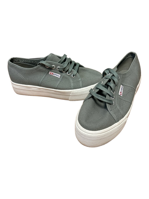 Superga Shoe Size 8.5 Gray & White Canvas Platform lace up Sneakers Gray & White / 8.5