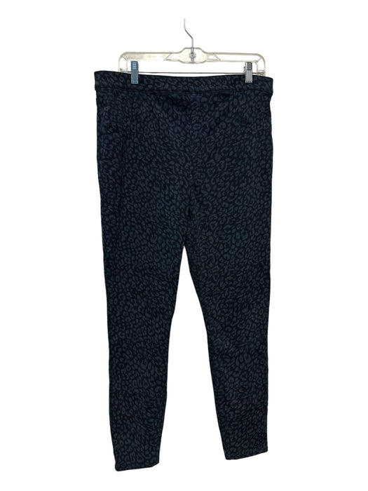 Spanx Size XL Navy Cotton Blend Elastic Waist Animal Print Pants Navy / XL