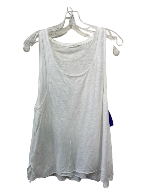 Rag & Bone Size M White Linen Double Layer Sleeveless Top White / M