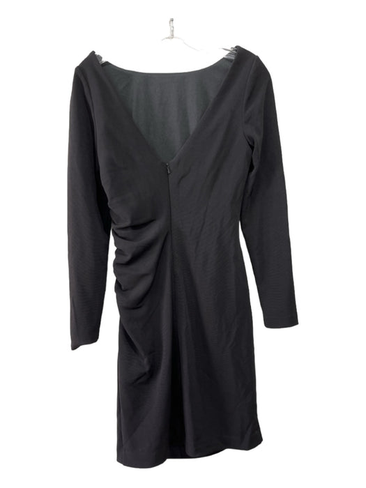 Badgley Mischka Size Small Black Polyester Blend Long Sleeve Ruched Dress Black / Small