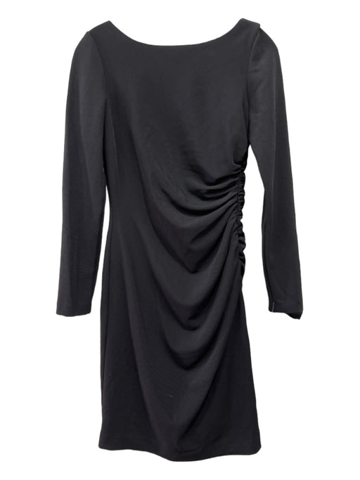 Badgley Mischka Size Small Black Polyester Blend Long Sleeve Ruched Dress Black / Small