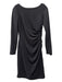 Badgley Mischka Size Small Black Polyester Blend Long Sleeve Ruched Dress Black / Small