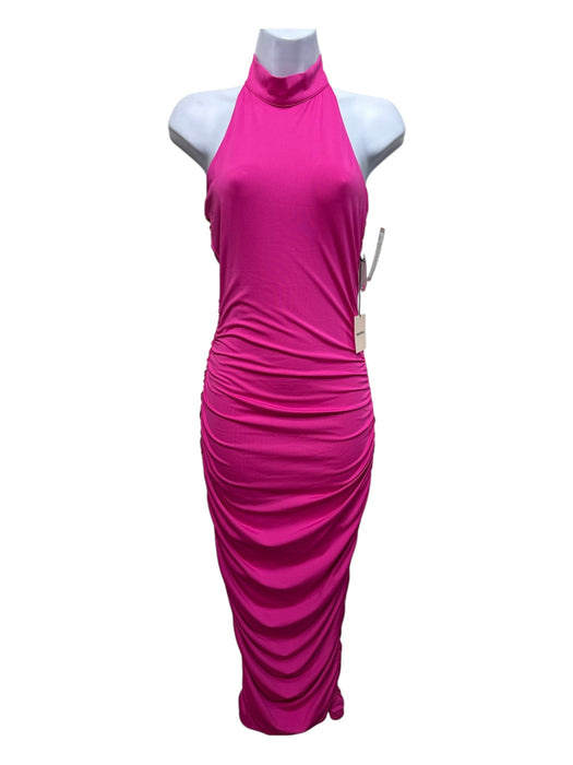 Superdown Size S Hot pink Polyester Halter Neck Ruched Sleeveless Dress Hot pink / S
