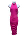 Superdown Size S Hot pink Polyester Halter Neck Ruched Sleeveless Dress Hot pink / S
