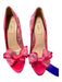 Valentino Shoe Size 40 Hot pink Fabric Peep Toe Lace Overlay Bow Detail Pumps Hot pink / 40