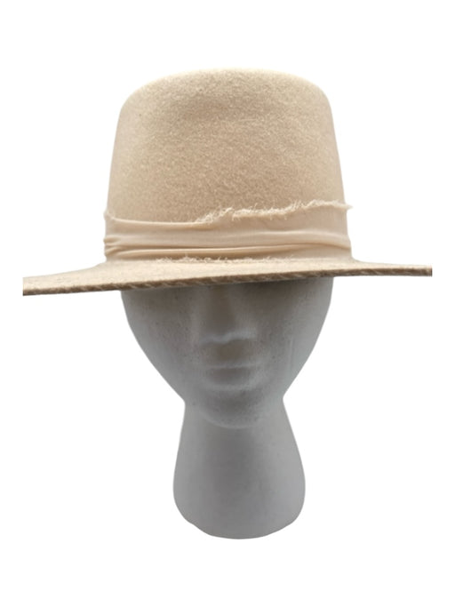 Lack of Color Beige & Black Wool Brim Bow Detail Raw Edge Hat Beige & Black / S