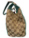 Gucci Blue & Beige Canvas & Leather Guccisima Double Top Handle Clasp Detail Bag Blue & Beige / S