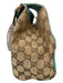 Gucci Blue & Beige Canvas & Leather Guccisima Double Top Handle Clasp Detail Bag Blue & Beige / S