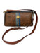 MCM Brown Leather Monogram Top Zip Crossbody Stripe Detail Bag Brown / S