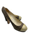 Chanel Shoe Size 41 Gray & Beige Jute & Patent round toe Woven Platform Pumps Gray & Beige / 41