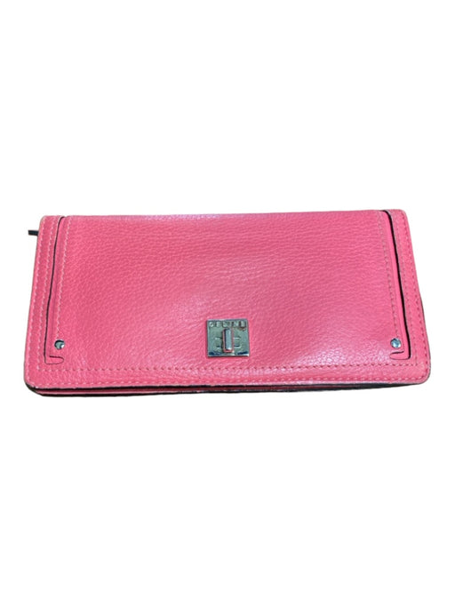 Celine Pink Leather Flap Card Holder silver hardware Box Inc. Wallets Pink