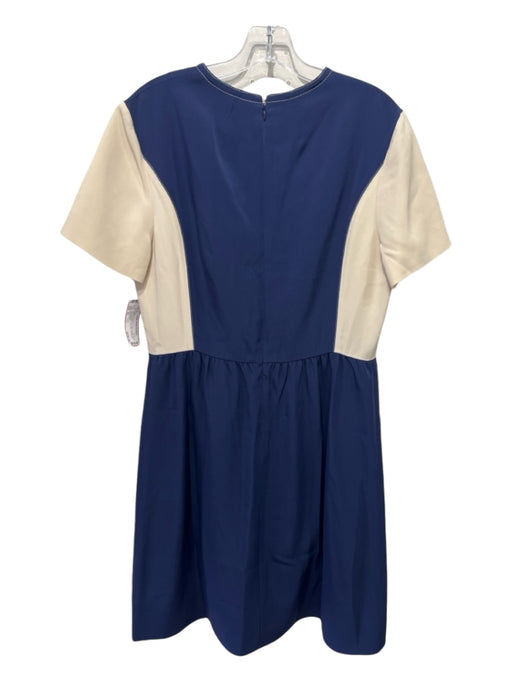 Marni Size XL Navy blue & Cream Acetate Blend Contrast Stitch color block Dress Navy blue & Cream / XL