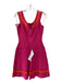 Herve Leger Size L Pink & Orange Rayon Blend Bandage Cut Out Knee Length Dress Pink & Orange / L