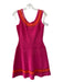 Herve Leger Size L Pink & Orange Rayon Blend Bandage Cut Out Knee Length Dress Pink & Orange / L