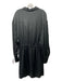 L'autre Chose Size 46/L Black Acetate Blend Laces Pockets Long Puff Sleeve Dress Black / 46/L