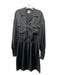 L'autre Chose Size 46/L Black Acetate Blend Laces Pockets Long Puff Sleeve Dress Black / 46/L