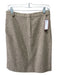 Weekend Max Mara Size 10 Beige Wool Tweed Knee Length Skirt Beige / 10