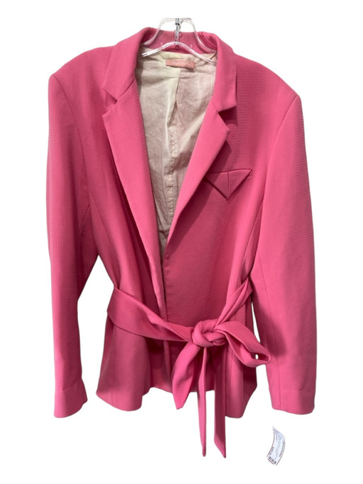 Maggie Marilyn Size 8 Pink Wool Long Sleeve embossed Open Front Sash Inc Jacket Pink / 8