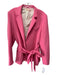 Maggie Marilyn Size 8 Pink Wool Long Sleeve embossed Open Front Sash Inc Jacket Pink / 8