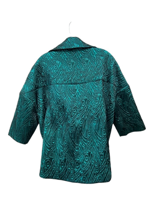 Odeeh Size 38 Emerald Green Polyester Blend Half Sleeve embossed Jacket Emerald Green / 38