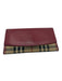 Burberry Red, Black, Tan Leather & Canvas Snap Button Closure Plaid Zip Wallets Red, Black, Tan