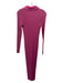 Staud Size Large Mauve Pink Viscose Blend Long Sleeve Ribbed Faux Fur Dress Mauve Pink / Large