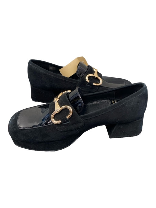 Jeffrey Campbell Shoe Size 9.5 Black Suede Leather Accent Block Heel Shoes Black / 9.5