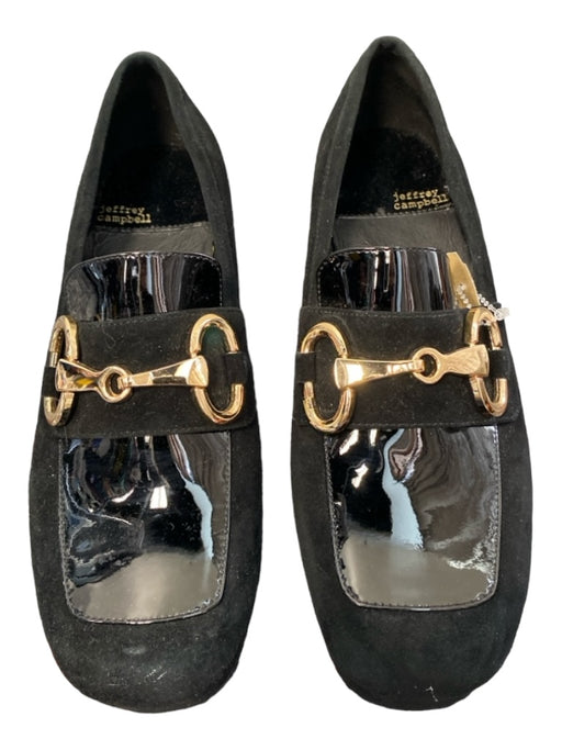 Jeffrey Campbell Shoe Size 9.5 Black Suede Leather Accent Block Heel Shoes Black / 9.5