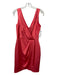 Lela Rose Size 10 Coral Red Polyester Surplice Pleated Knee length Dress Coral Red / 10