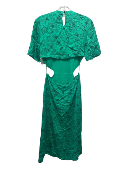 The Kooples Size 2 Green & Black Viscose Poppy Backless Maxi Dress Green & Black / 2