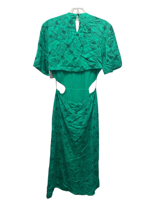 The Kooples Size 2 Green & Black Viscose Poppy Backless Maxi Dress Green & Black / 2